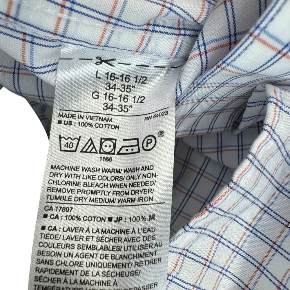 Banana Republic Shirt Men's Large Multicolor Checks Non-iron Standard Fit Preppy